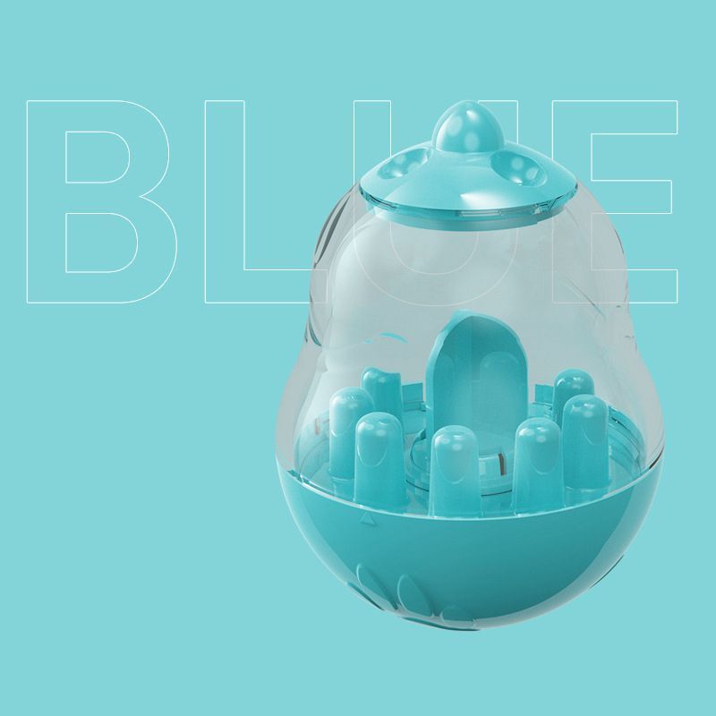 2Pcs Pet Tumbler Feeder Puzzle Toy Pet Training Dispenser-sky blue