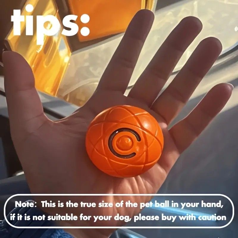 mart Interactive Rolling Pet Ball – Automatic Self-Moving Cat & Small Dog Toy, Bite-Resistant Rechargeable Boredom Buster 52mm(orange)