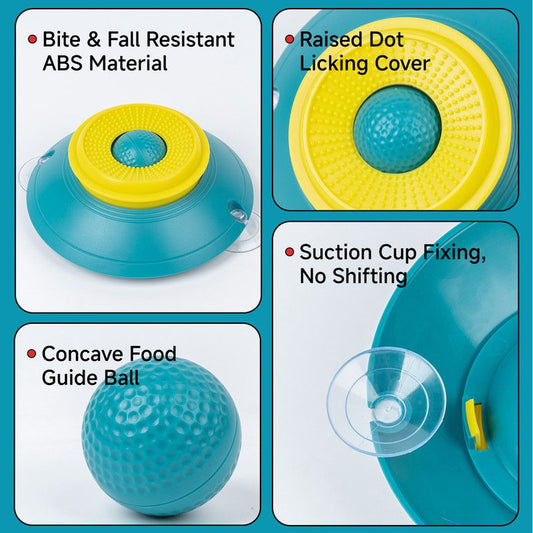 Slow Feeder Lick Bowl, Universal for Cats and Dogs, a Fun and Stimulating Feeding Tool - Red