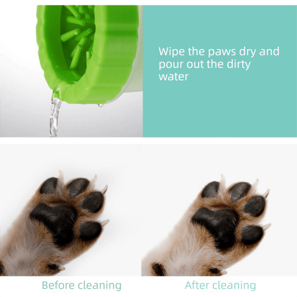 Green small size Pet Paw Cleaner Cup Portable Dog Paw Washer with Soft Silicone Bristles TPR Silicone Cleaning Cup for Muddy Paws Dogs and Cats
