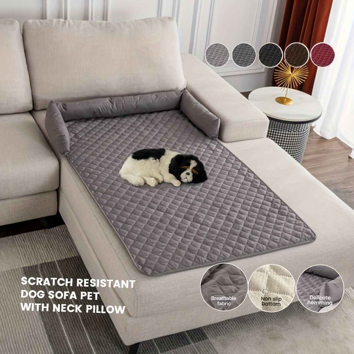 Scratch Resistant Pet Bed Cover, TPE Pet Furniture Protector, 75x75 cm