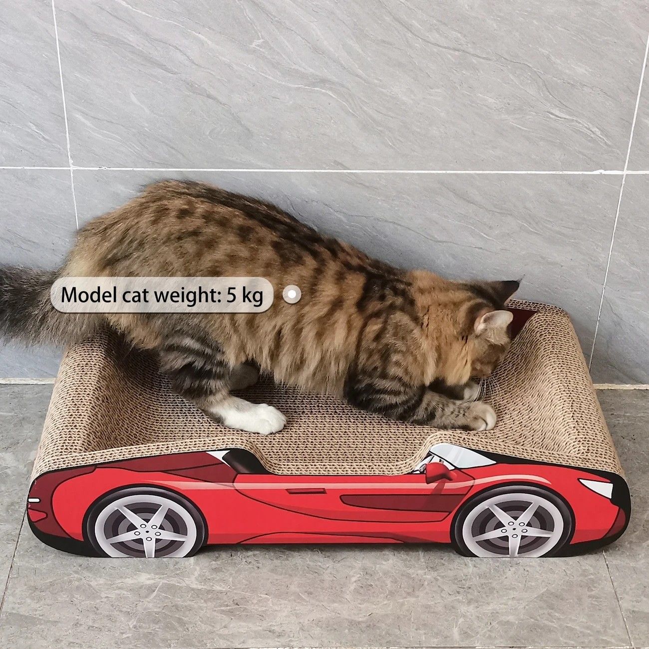 Bestselling Red Racing Car Cat Scratcher Bed | Corrugated Cardboard Durable Cat Bed + Scratcher 2-in-1, Suitable for Cats Under 7kg(PINK)