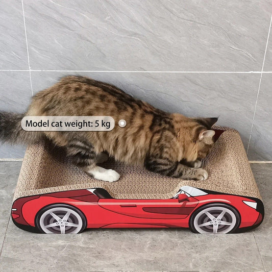 Bestselling Red Racing Car Cat Scratcher Bed | Corrugated Cardboard Durable Cat Bed + Scratcher 2-in-1, Suitable for Cats Under 7kg