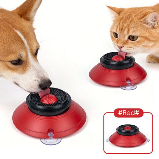 Slow Feeder Lick Bowl, Universal for Cats and Dogs, a Fun and Stimulating Feeding Tool - Red
