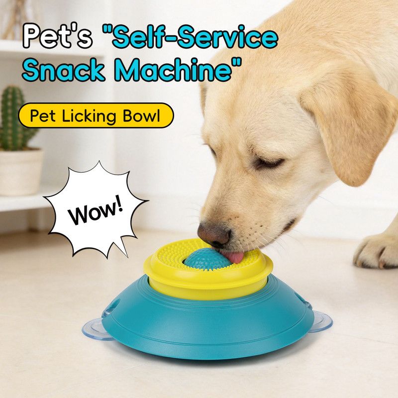 Slow Feeder Lick Bowl, Universal for Cats and Dogs, a Fun and Stimulating Feeding Tool - Red