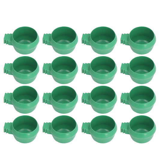 25Pcs Mini Bird Parrots Food Water Bowl Inlay Installation Round Green Parrots Small Food Water Bowl for Farms Home S