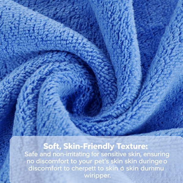 Blue 40*80cm Pet Drying absorbent Towel for Dogs and Cats - Quick Dry Super Absorbent Microfiber Bath Towel with Paw Print Design - Large Size Grooming Towel for Pets