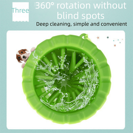 Green big size Pet Paw Cleaner Cup Portable Dog Paw Washer with Soft Silicone Bristles TPR Silicone Cleaning Cup for Muddy Paws Dogs and Cats